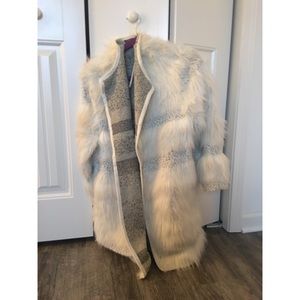 TOPSHOP Faux Fur Longline Coat